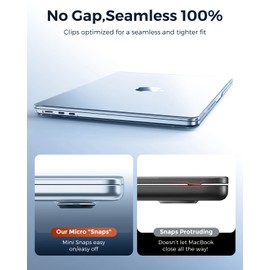 EooCoo Ultra Thin Armor Compatible with MacBook Air 13 inch Case M4 2025 2024-2022 M3 M2 A3240 A3113 A2681, 100% Slim Sky Blue, Air 13.6" Protective Hard Case with Keyboard Skin, Crystal Sky Blue
