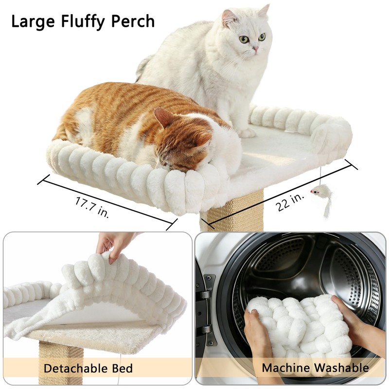 Cat Scratching Post with Large Window Perch, 47-Inch Tall Sisal