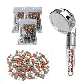BLMHTWO 3 Packs Replacement Anion Mineral Shower Head Bead Four Color Shower Filter Water Stone Beads Filtration Mineral Beads Stones Balls Suitable for Filtered ShowerHead