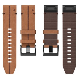 Leather Strap for Garmin Fenix 8 47mm, 22mm Replacement Watch Band Adjustable Quick-Fit Strap for Fenix 7/Fenix 6/Fenix 6 Pro/Fenix 5/Fenix 5 Plus/Forerunner 935 945/Instinct 2/Quatix 5 6/Approach S60