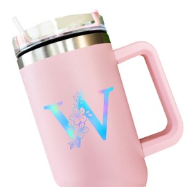 3 x Monogram Letter, Initial Decal, Single Letter Monogram, Vinyl Decal for Tumbler, Floral Alphabet Sticker, Botanical Alphabet Vinyl Decal, Last Name Vinyl Initial Decal, Set of 3