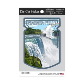 Die Cut Sticker Niagara Falls, New York, Niagara Falls WPA, Contour Vinyl Sticker 3 to 6 inches, (Waterproof Decal for Cars, Water Bottles, Laptops, Coolers), Large