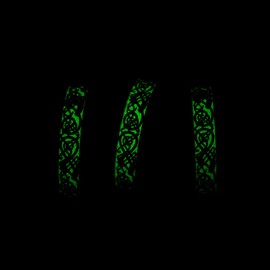 FUTPLOR Celtic Dragon Ring, High Polished Stainless Steel Rings Jewelry for men Party Glow Luminous Nibelungen Band Men's Comfort Wedding Ring (Silver, Size 9)