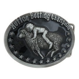 Yippo Accessories Mutton Busting Champion Western Cowboy Black Enamel Belt Buckle
