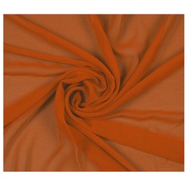 MDS Pack of 50 Yard Bridal Solid Chiffon Fabric, Vintage Sheer Fabric Bolt for Wedding Dress, DIY Decoration, Sheer, Crafts, Silky Chiffon Fabrics 44” - Brunt Orange