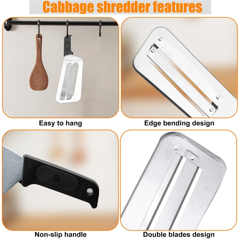2 Pack Cabbage Chopper Shredder, Cabbage Slicer for Coleslaw, Stainless