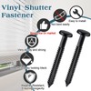 60Pcs 3 Inch Vinyl Shutter Fasteners, Black Window Shutter Panel