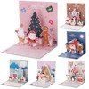 Jrisbo Set of 6 3D Christmas Cards with Envelope Set,