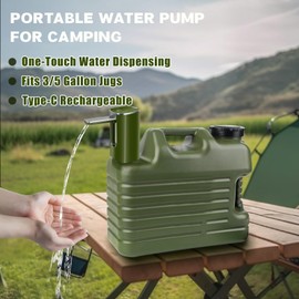 Automatic Touch Control Water Pump – Portable Foldable Faucet for Camping, Hiking & Outdoor Use, Type-C Rechargeable, Fits 5/3.5/3.2 Gallon Water Containers, Leak-Proof & Lightweight