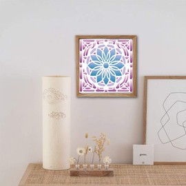 CrafTreat Reusable Flower Stencils for Painting on Wood, Canvas, Paper, Fabric and Tile - Stained Glass Patterns Stencil -6x6 Inch - DIY Art and Craft Stencils for Painting on Glass