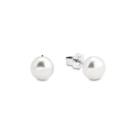 Amor Women's Stud Earrings Rhodium-Plated 925 Silver with Freshwater Cultured Pearls White – 2016870