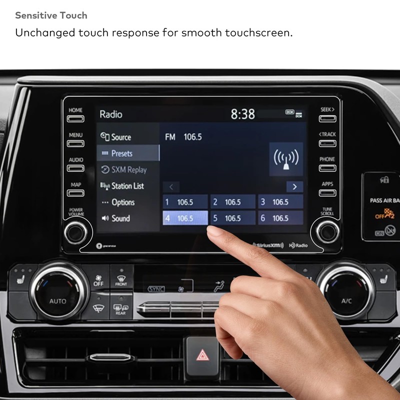 INNOSURE Tempered Glass Screen Protector for 2020 2021 2022 Toyota