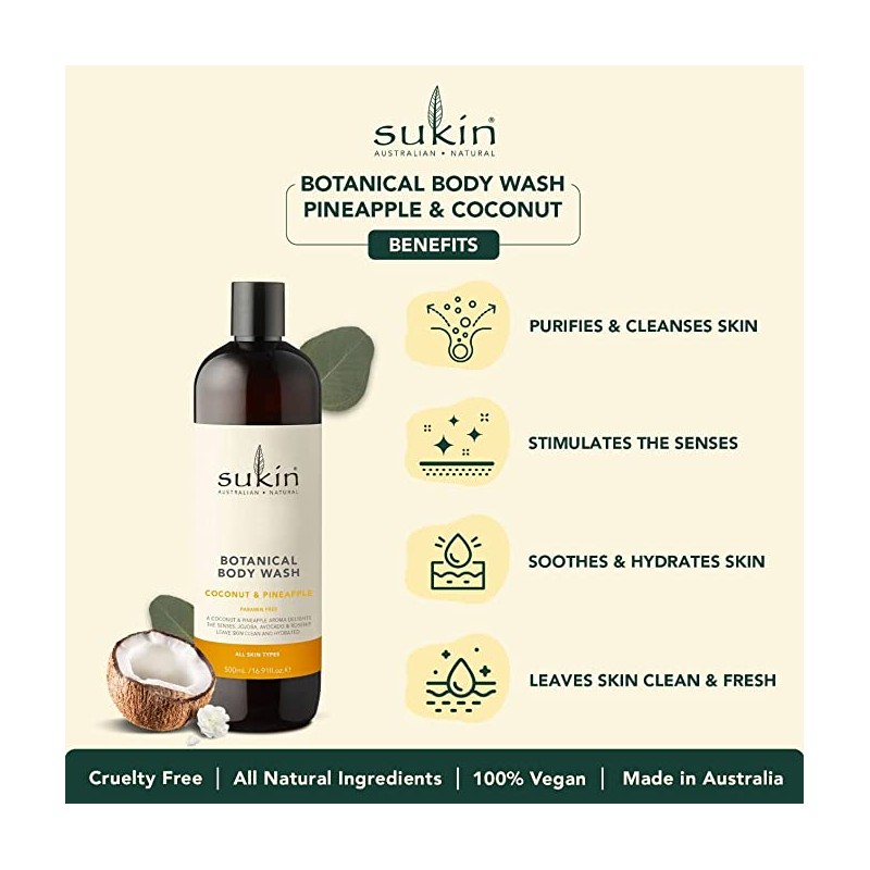Sukin Botanical Wash Pineapple & Coconut 500ml