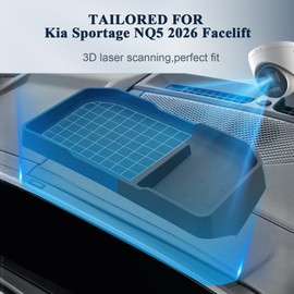 BIBIBO Organizer per console centrale, compatibile con Kia Sportage NQ5 2026 Facelift (dietro lo schermo da 12,3"), vassoio NQ5, organizer vassoio portaoggetti, accessori Sportage