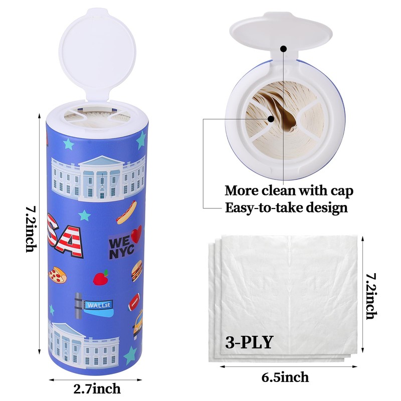 Car Tissues Cylinder 4 Packs Round Tissue Box Holder Perfect