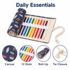 12-Slot Canvas Roll Up Pencil Case with Assorted Designs -