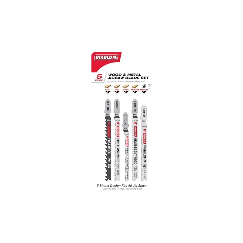 Diablo Jig Saw Blade Set for Wood & Metal -