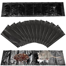 Qualirey 12 Pack Large Sticky Mouse Trap 24 Inch Sticky Rat Glue Roach Indoor Pest Control for Trapping Snakes Rats Spiders Roaches in Restaurant Kitchen House Supplies (Black)