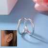 CERSLIMO Silver Dangle Hoop Earrings for Womens Girls - 2