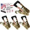 Boxer 4 Pack Heavy Duty Rubber Handle 2" Ratchet Buckle