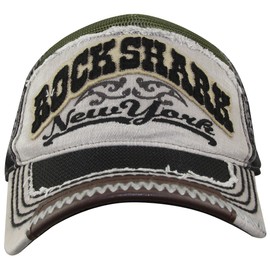 MINAKOLIFE Men Vintage Rock Shark Washed Mesh Pacth Baseball Cap Hat(Black)