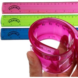 Flexible Ruler 3 Pack - 30cm Translucent Shatterproof Flexi - Kids Back to School Staionary