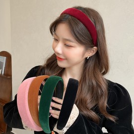 1 x Women's Velvet Headband, Vintage Hair Accessories, Hair Band, Headband, Headband, Hair Accessories, Headpiece for Daily Wear for Women and Girls, Brown