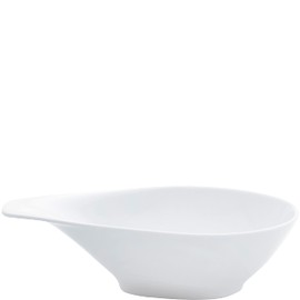 KAHLA 152967A90015C Elixyr Schale mit Griff 0,60 l |weiße Salatschüssel aus Porzellan 24 cm x 17 cm