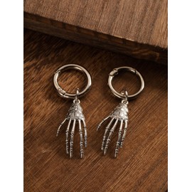 HAQUIL 2PCS Metal SKeleton Hand Shoe Charms, Punk Goth Shoe Decoration, Sneakers, Boots Skull Hands Chamrs, Footwear Jewelry Accessories