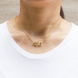 Philip Jones Gold Plated Infinity Heart Necklace Created with Zircondia® Crystals
