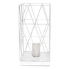 Simple Designs LT1073-WHT Geometric Square Metal Table Lamp, White