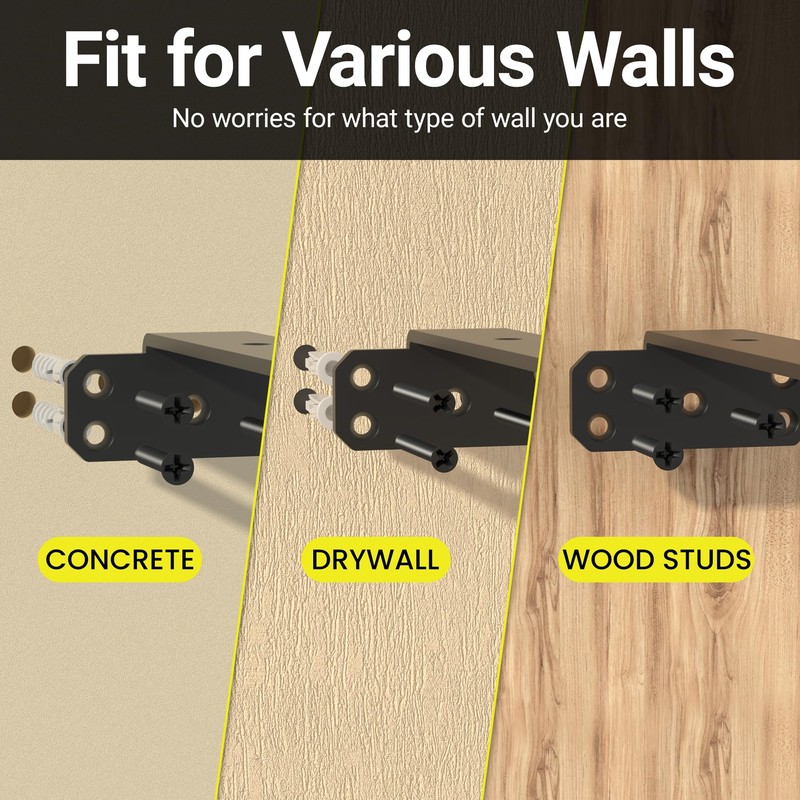 SKYSEN 4 Pack 10" Floating Shelf Bracket, Shelves Brackets, Wood