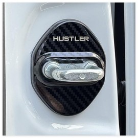 OKAYOHINN HUO-MGK Hustler Hustler Dedicated Striker Cover, Door Lock Cover, Plating, Accessories, Interior Parts, Stainless Steel, 4 PCS, Hustler MR31S, MR41S, MR52S, MR92S, Easy Installation, Carbon
