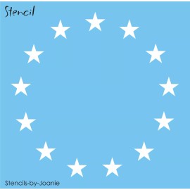 Stencils by Joanie Star Stencil Americana Circle (13) 1" Stars Patriotic Betsy Ross Flag DIY Signs