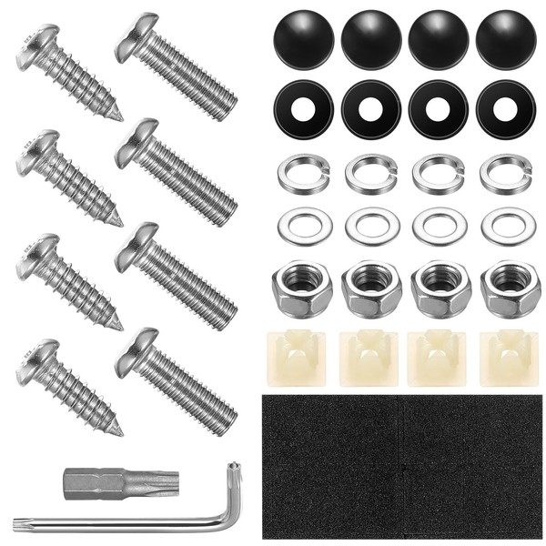 Anti Diebstahl Kennzeichen Schrauben mit Kappen, M5 Edelstahl Auto Nummernschild