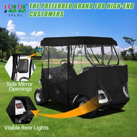 10L0L Universal Golf Cart Driving Enclosures for Yamaha Club Car EZGO 2 Passenger Golf Cart, All Weather Waterproof Windproof