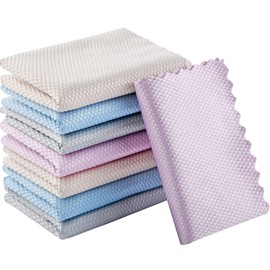 KTT Paño de Limpieza de Microfibra para Escala de Pescado,Reutilizable,Multifuncional,paño de Limpieza de Microfibra,Limpia sin Agua,Paquete de 8,Cuatro Colores. Tamaño:30 x 40 cm