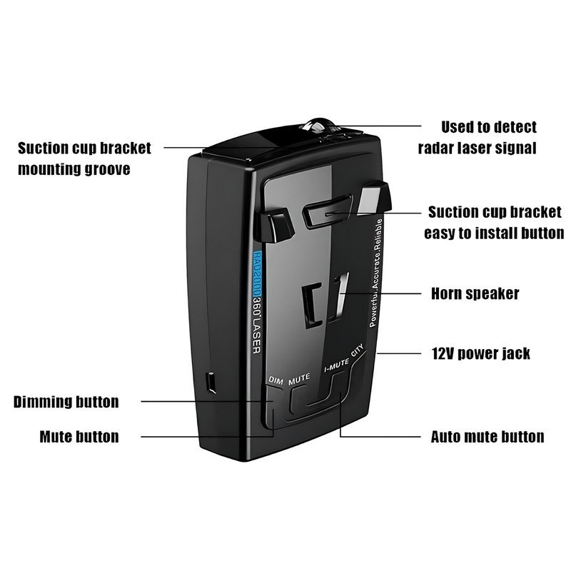 RAD2000 Laser Radar Detectors for Cars,Police Radar Detector with Long