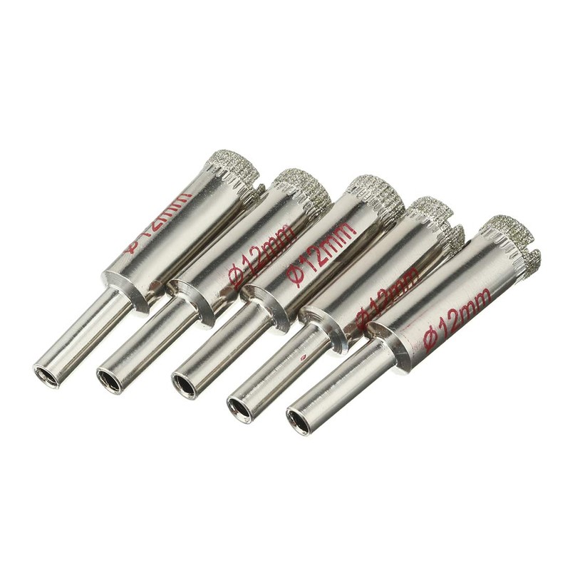 uxcell 5PCS 12mm Diamond Coated Hole Saw Drill Bits for