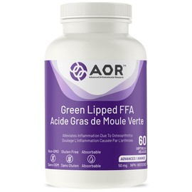 AOR AOR Green Lipped FFA Mussel Omega-3 Supplement, 60 Softgels 15-Day Supply - Joint Comfort & Active Lifestyle, Free Fatty Acids Extract from Green Lipped Mussels, Non-GMO, Gluten-Free and Absorbable