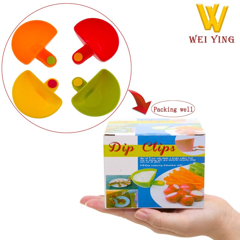 Dip Clip Bowl Holder(Set of 4), Luck Love Colorful Table