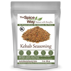 The Spice Way Kebab Seasonings - Meat and Poultry Spice Blend No Additives, No Preservatives, No Fillers, Beef Kababs, Chicken Kebabs and Gyro Seasoning.(2 oz resealable bag)