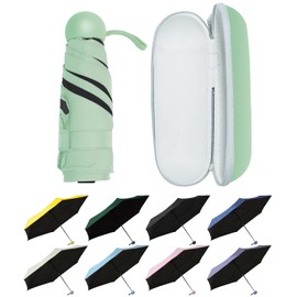 UVANTI Umbrella Small Mini Umbrella with Case - Light Folding Compact Travel Umbrella Lightweight Portable Parasol for Backpack Purse - Sun & Rain Pocket UV Umbrellas for Kids Girls Boys Women