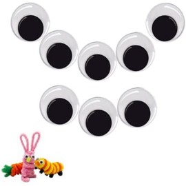 Tofficu 100 Piezas Ojos Movibles Autoadhesivos 10 mm, Ojos Saltones Blanco y Negro de Plástico para Manualidades, Muñecos Amigurumi, Scrapbooking y Decoración DIY