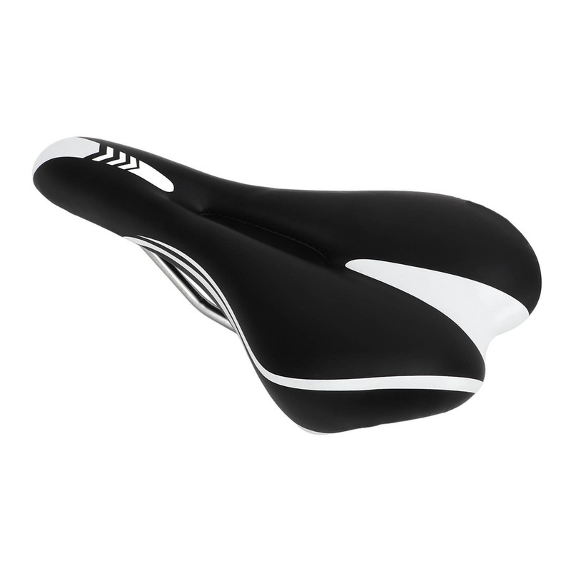 Silicone Bike Saddle Breathable Shock Absorption Black White Mountain Bike