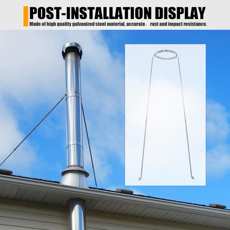Extended Roof Chimney Support Bracket Compatible with Chimney Pipes 6"-15"
