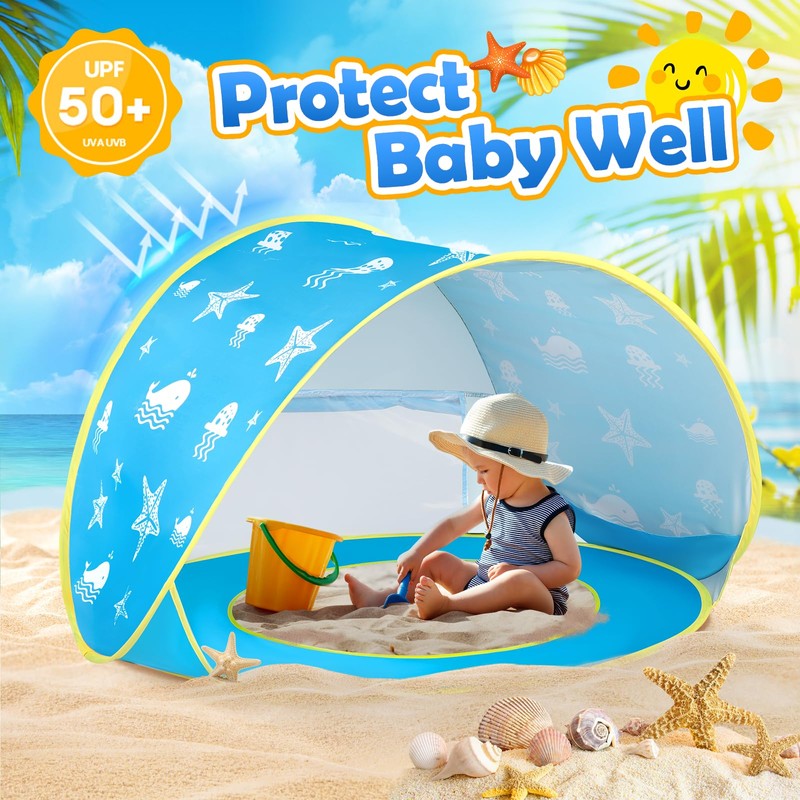 Monobeach Baby Beach Tent Ocean Pop Up Portable Shade Pool