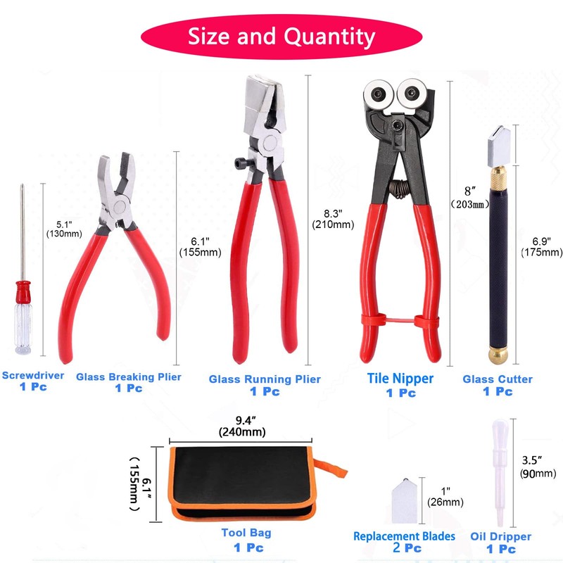 Tayfeim Glass Cutter Tool Glass Cutting Tool Set Kit with