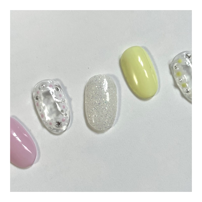 ˡᴬᴺᵀᶤˡ [Swa Stone] Spring flower handmade nail tip - short