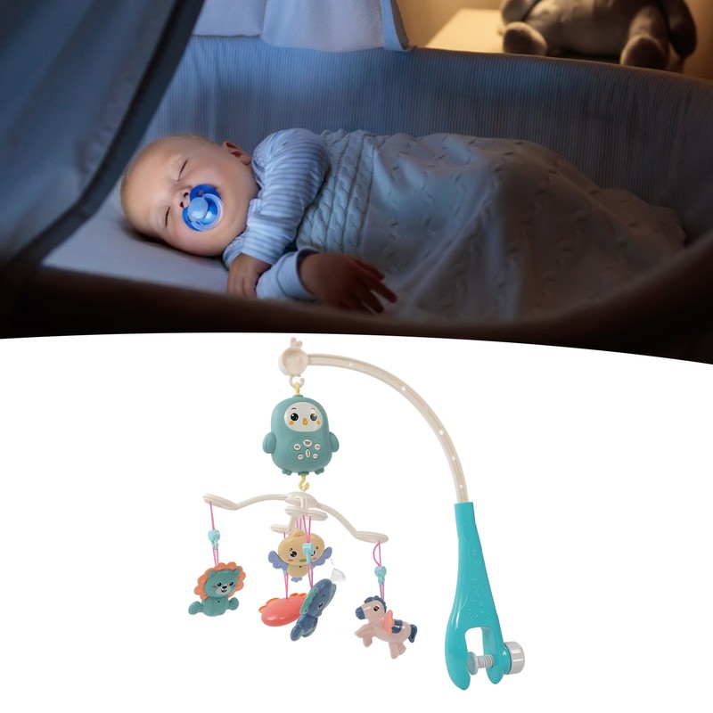 Baby Crib Mobile with Music Lights 360 Degree Rotation Timing